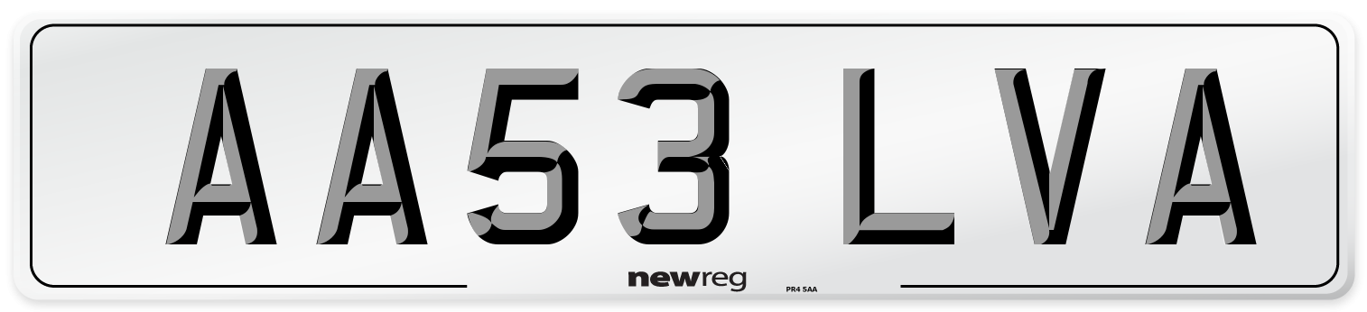 AA53 LVA Number Plate from New Reg